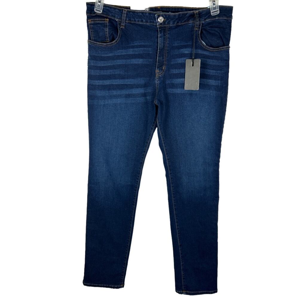 NWT L & B dark wash straight leg premium denim plus size 24